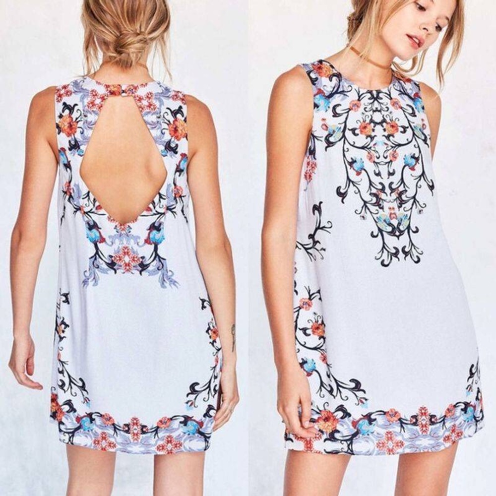 UO Ecoté Sleeveless Floral Print Dress
